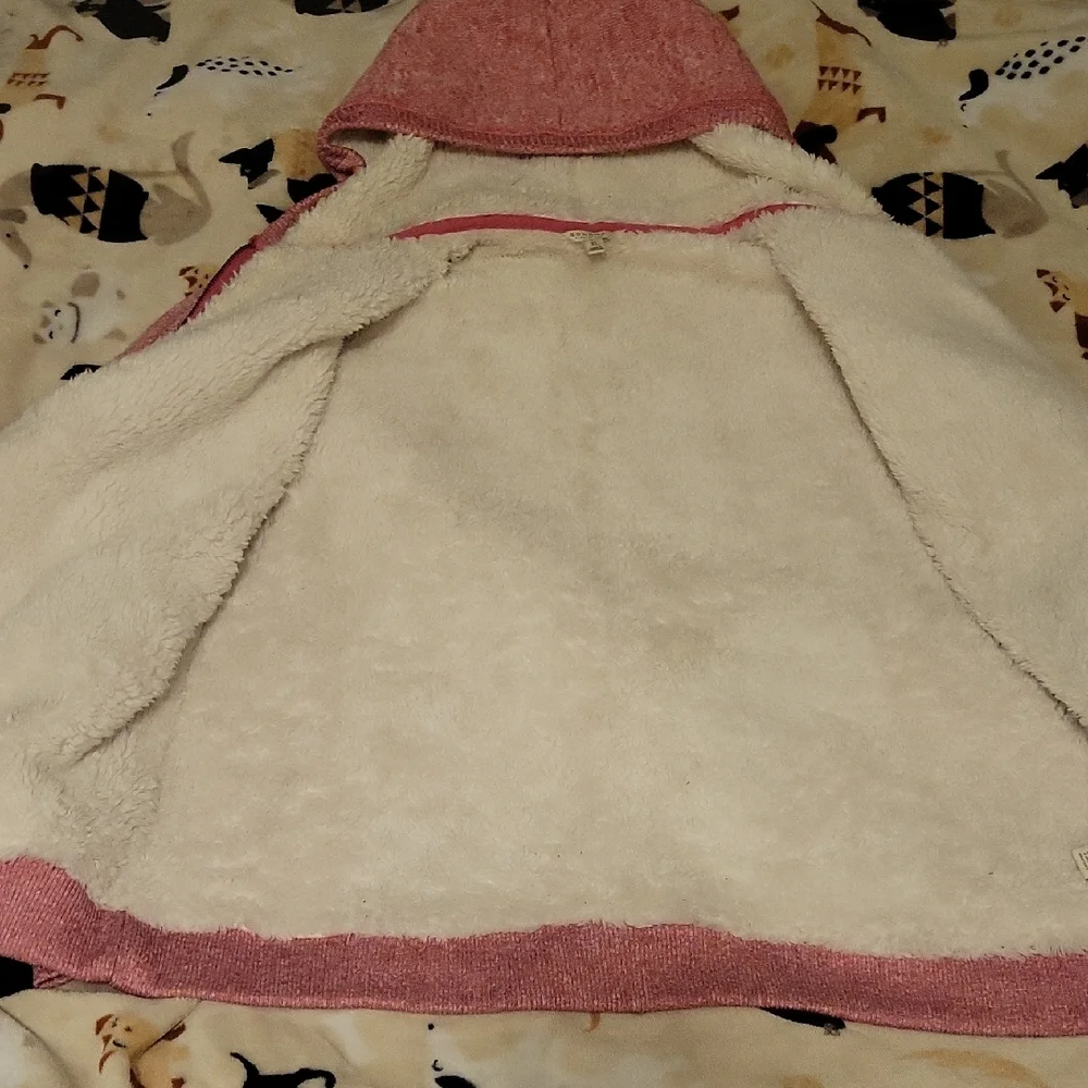 Sonoma Kohls Pink Sherpa Fleece Hooded Zip-Up Jacket Womans XL - Picture 2 of 10